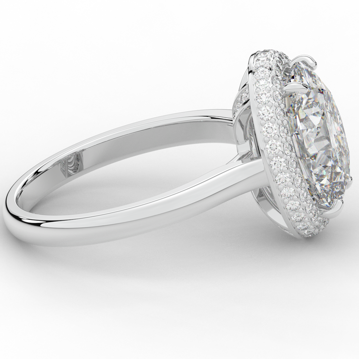 4.40CT.TW OVAL LAB DIAMOND HALO ENGAGEMENT RING