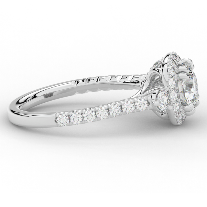 1.75CT.TW ROUND LAB DIAMOND HALO ENGAGEMENT RING