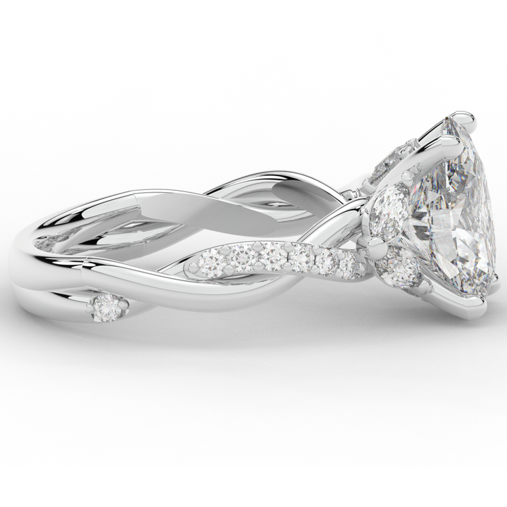 2.40CT.TW OVAL LAB DIAMOND TWIST ENGAGEMENT RING