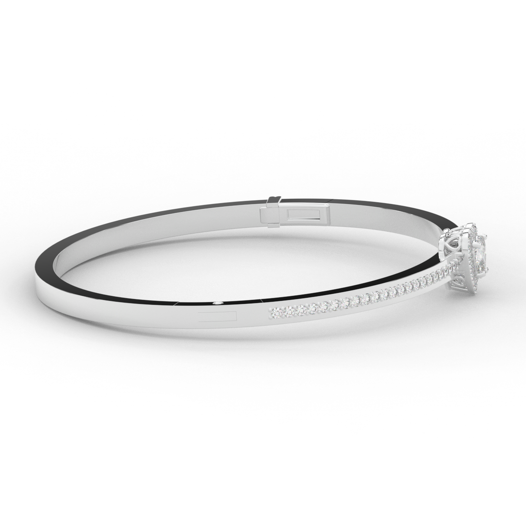 1.65CT.TW HEART AND ROUND LAB DIAMOND  BANGLE