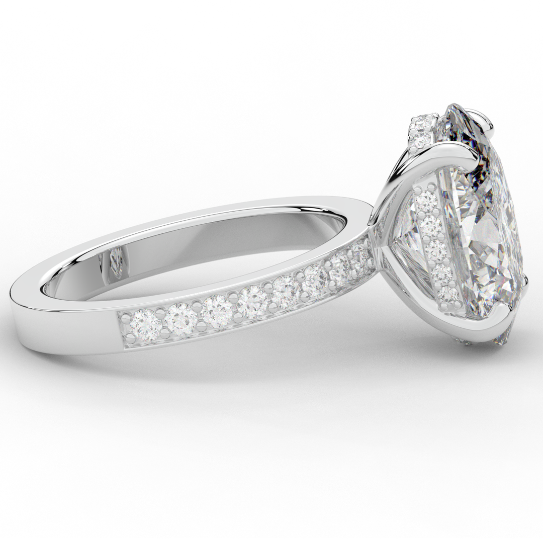 4.30CT.TW OVAL LAB DIAMOND BAND ENGAGEMENT RING