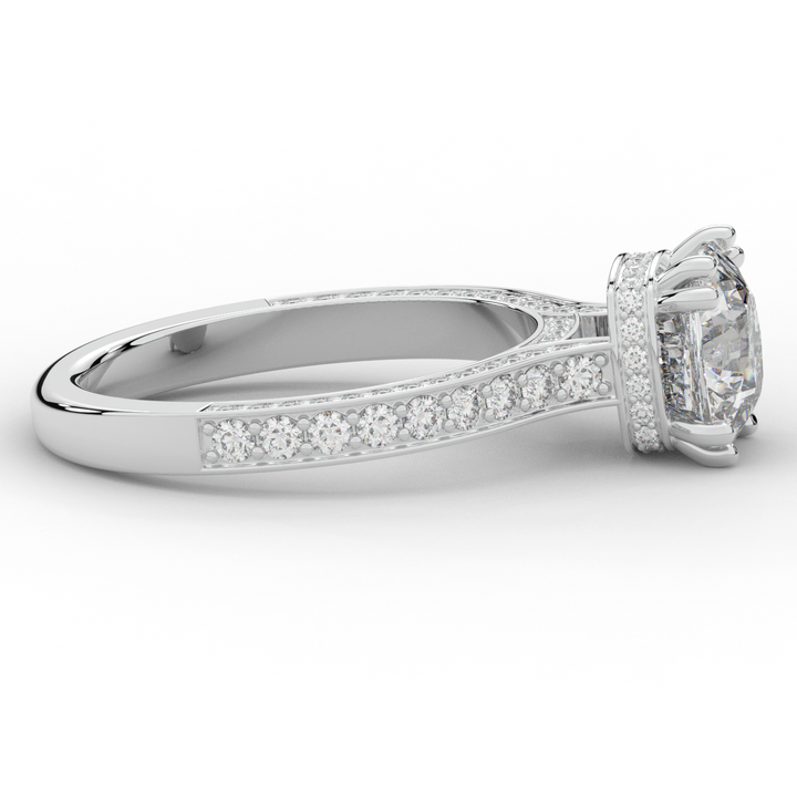 2.60CT.TW CUSHION LAB DIAMOND SOLITAIRE ENGAGEMENT RING