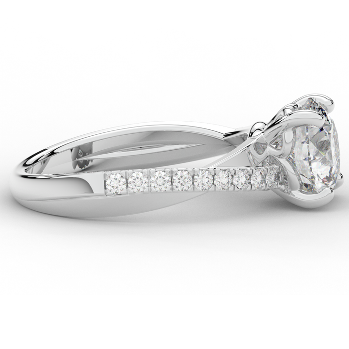 2.20CT.TW ROUND LAB DIAMOND TWISTBAND ENGAGEMENT RING