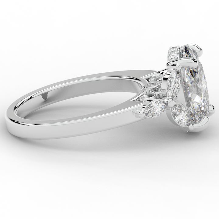 2.85CT.TW OVAL LAB DIAMOND ENGAGEMENT RING