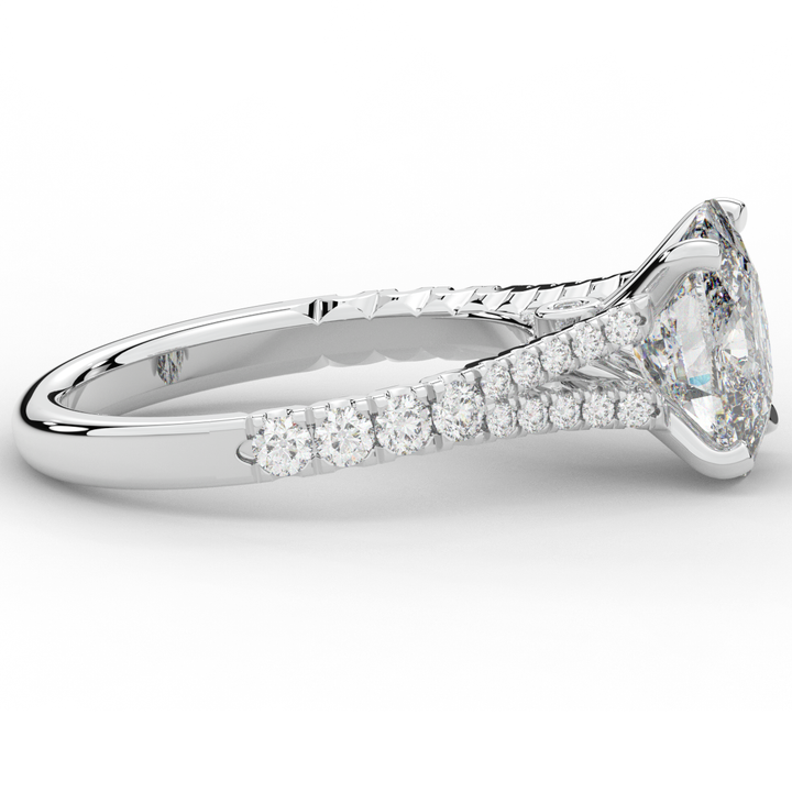 3.45CT.TW CUSHION LAB DIAMOND ENGAGEMENT RING