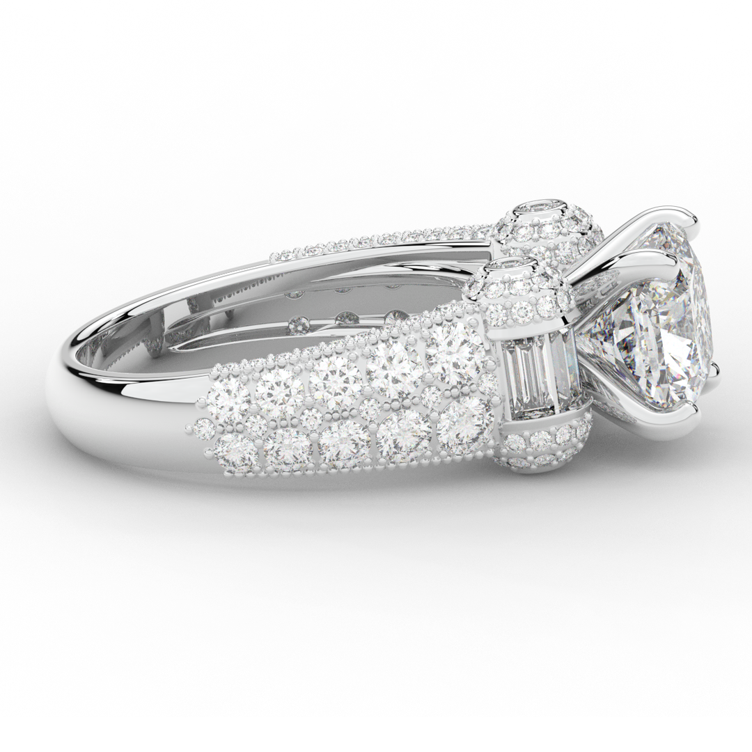 4.75CT.TW CUSHION LAB DIAMOND ENGAGEMENT RING