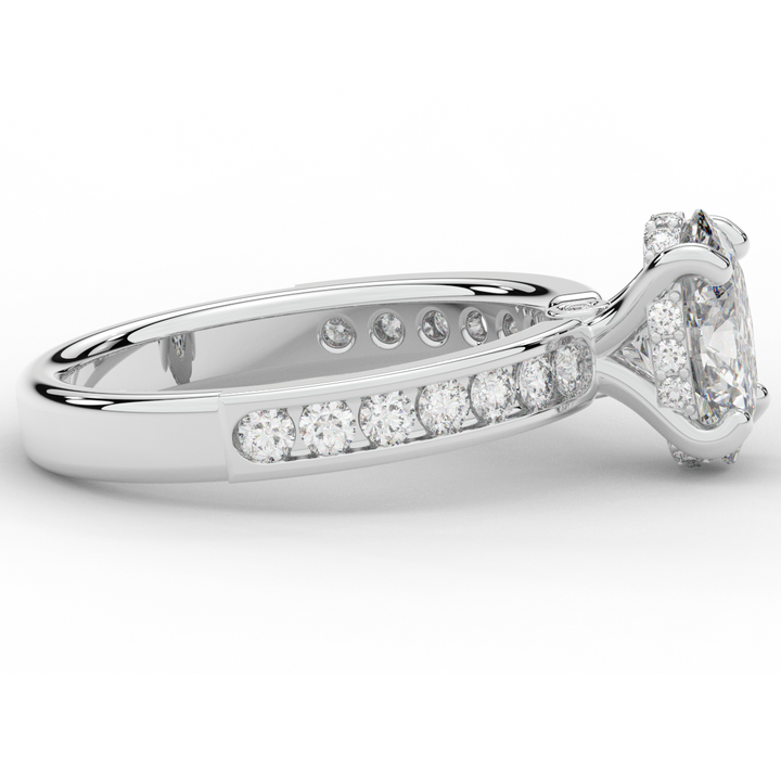 1.95CT.TW OVAL LAB DIAMOND UNDERHALO ENGAGEMENT RING