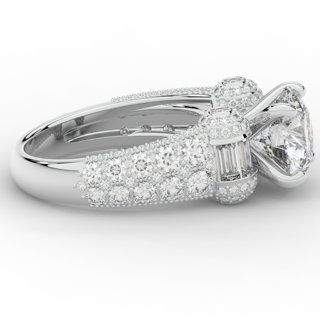 4.75CT.TW ROUND LAB DIAMOND ENGAGEMENT RING