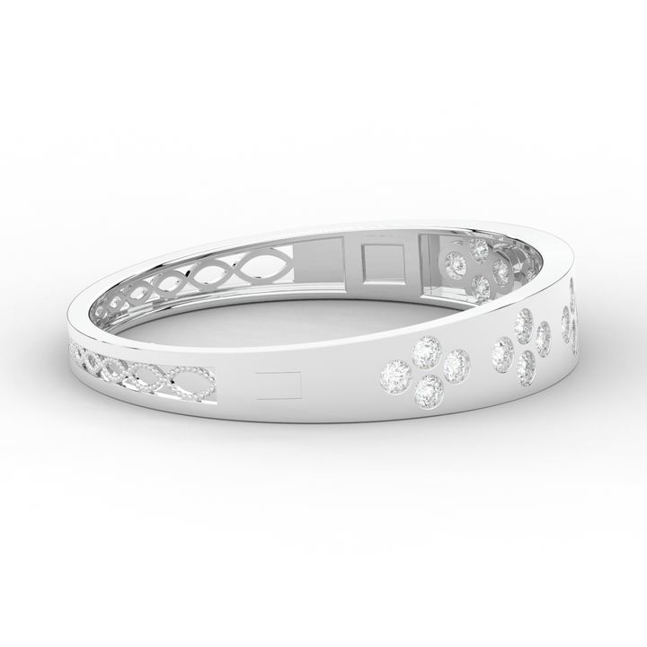 4.10CT.TW ROUND LAB DIAMOND BEZEL SET BANGLE