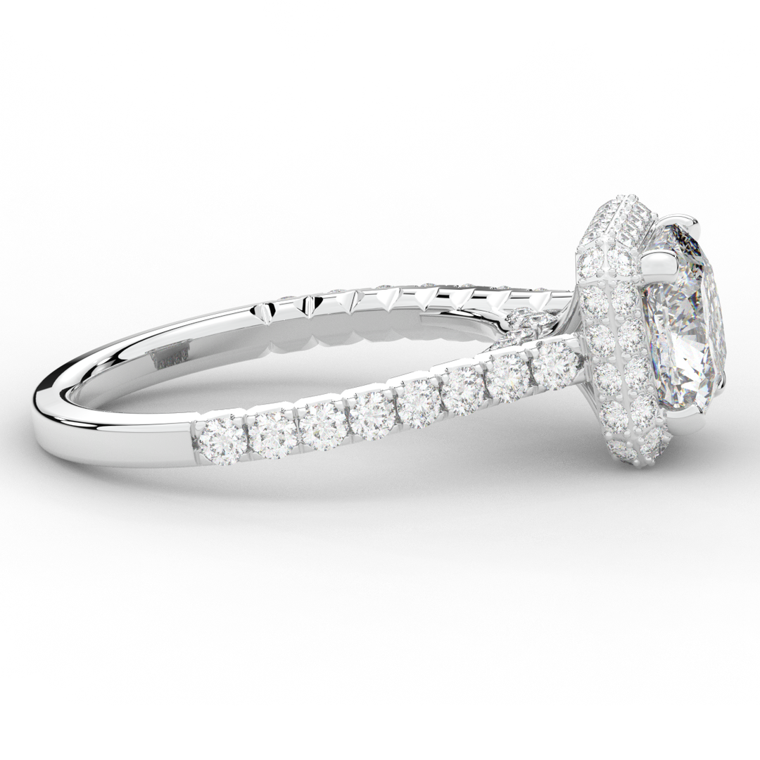 2.75CT.TW CUSHION LAB DIAMOND HALO ENGAGEMENT RING