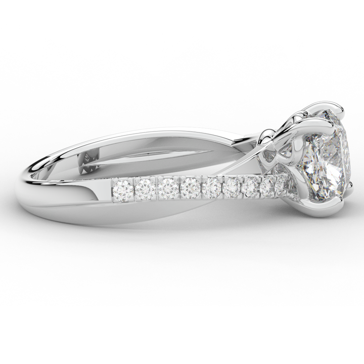 2.20CT.TW CUSHION LAB DIAMOND TWISTBAND ENGAGEMENT RING