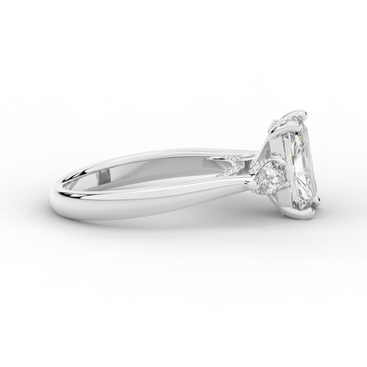 2.40CT.TW RADIANT LAB DIAMOND 3 STONE ENGAGEMENT RING