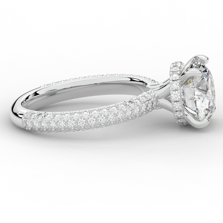 3.60CT.TW ROUND LAB DIAMOND SOLITAIRE ENGAGEMENT RING