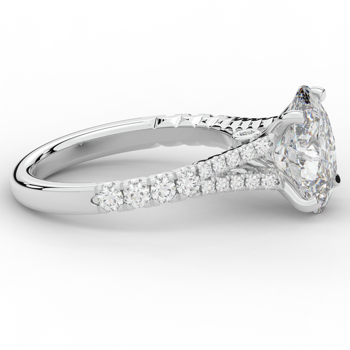 3.45CT.TW OVAL LAB DIAMOND ENGAGEMENT RING