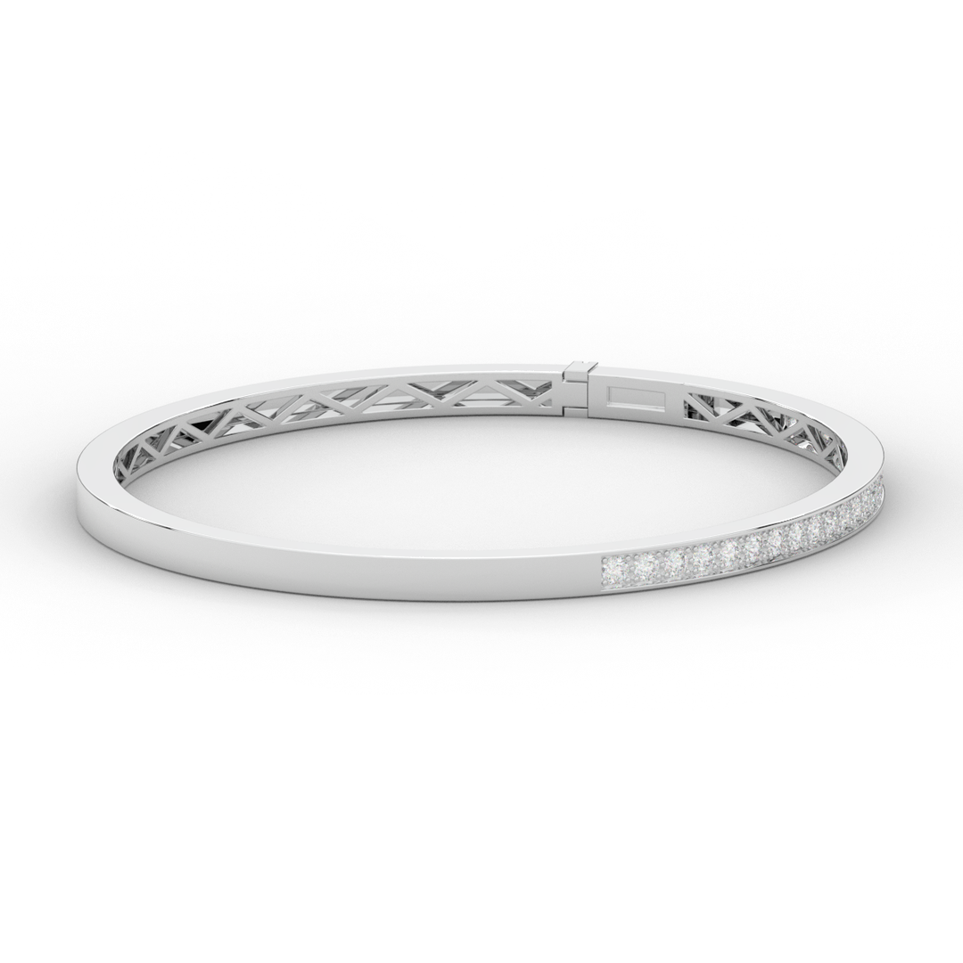 0.90CT.TW ROUND LAB DIAMOND BANGLE