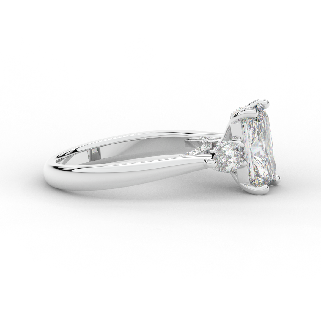 2.40CT.TW RADIANT LAB DIAMOND 3 STONE ENGAGEMENT RING