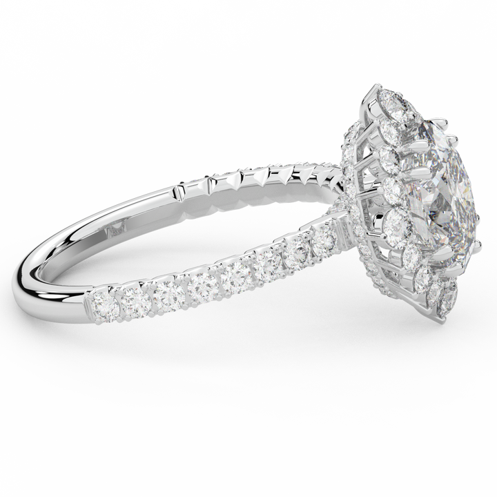 2.80CT.TW OVAL LAB DIAMOND HALO ENGAGEMENT RING