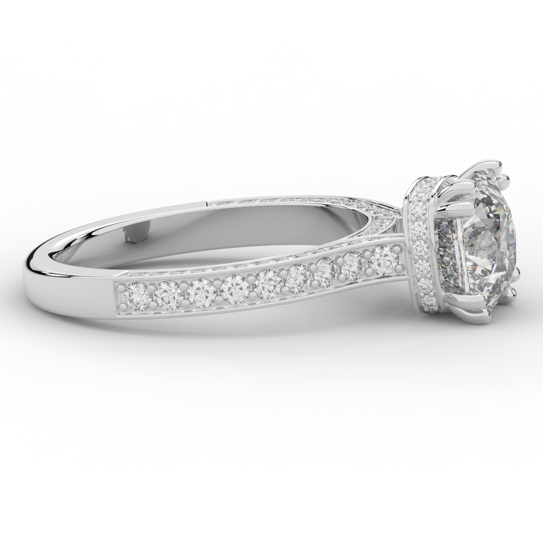 2.60CT.TW CUSHION LAB DIAMOND SOLITAIRE ENGAGEMENT RING