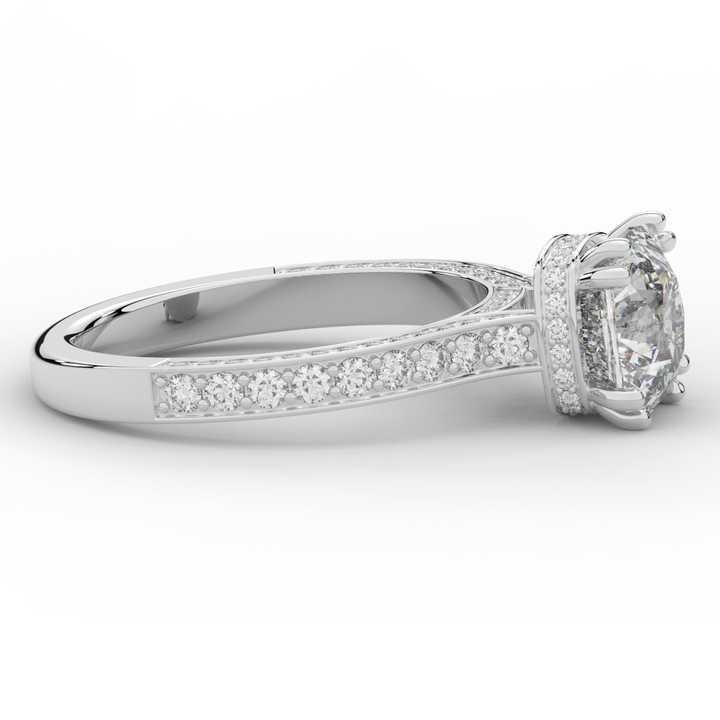 2.60CT.TW CUSHION LAB DIAMOND SOLITAIRE ENGAGEMENT RING