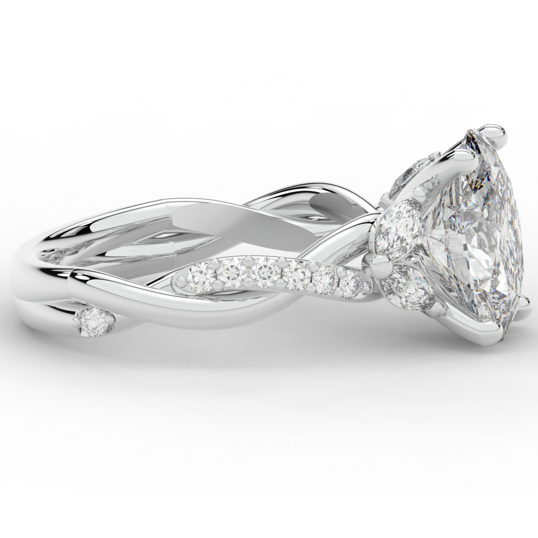 2.40CT.TW OVAL LAB DIAMOND TWIST ENGAGEMENT RING