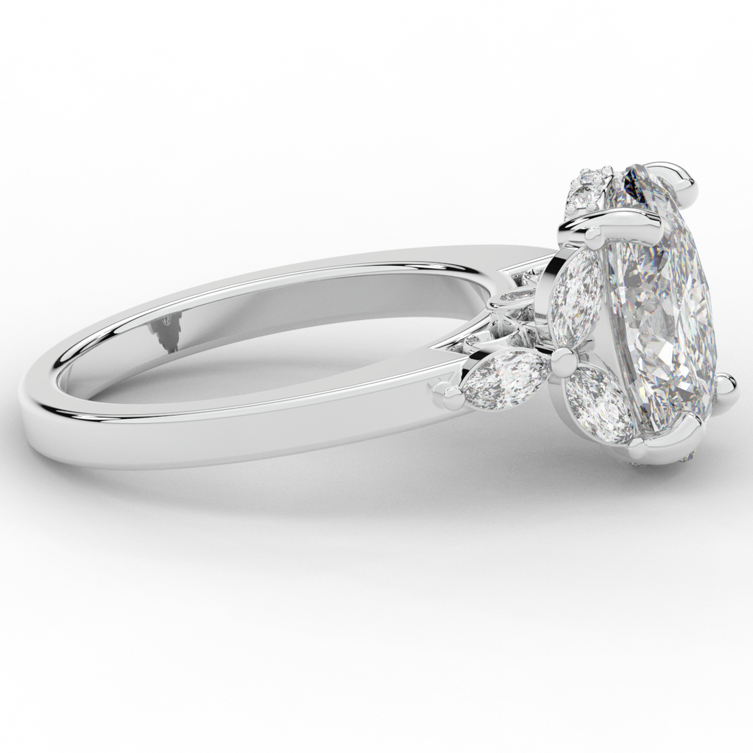 2.85CT.TW OVAL LAB DIAMOND ENGAGEMENT RING