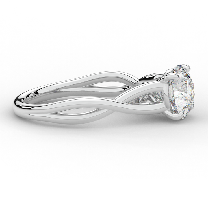 1.50CT ROUND LAB DIAMOND SOLITAIRE TWIST BAND ENGAGEMENT RING - Nazarelle