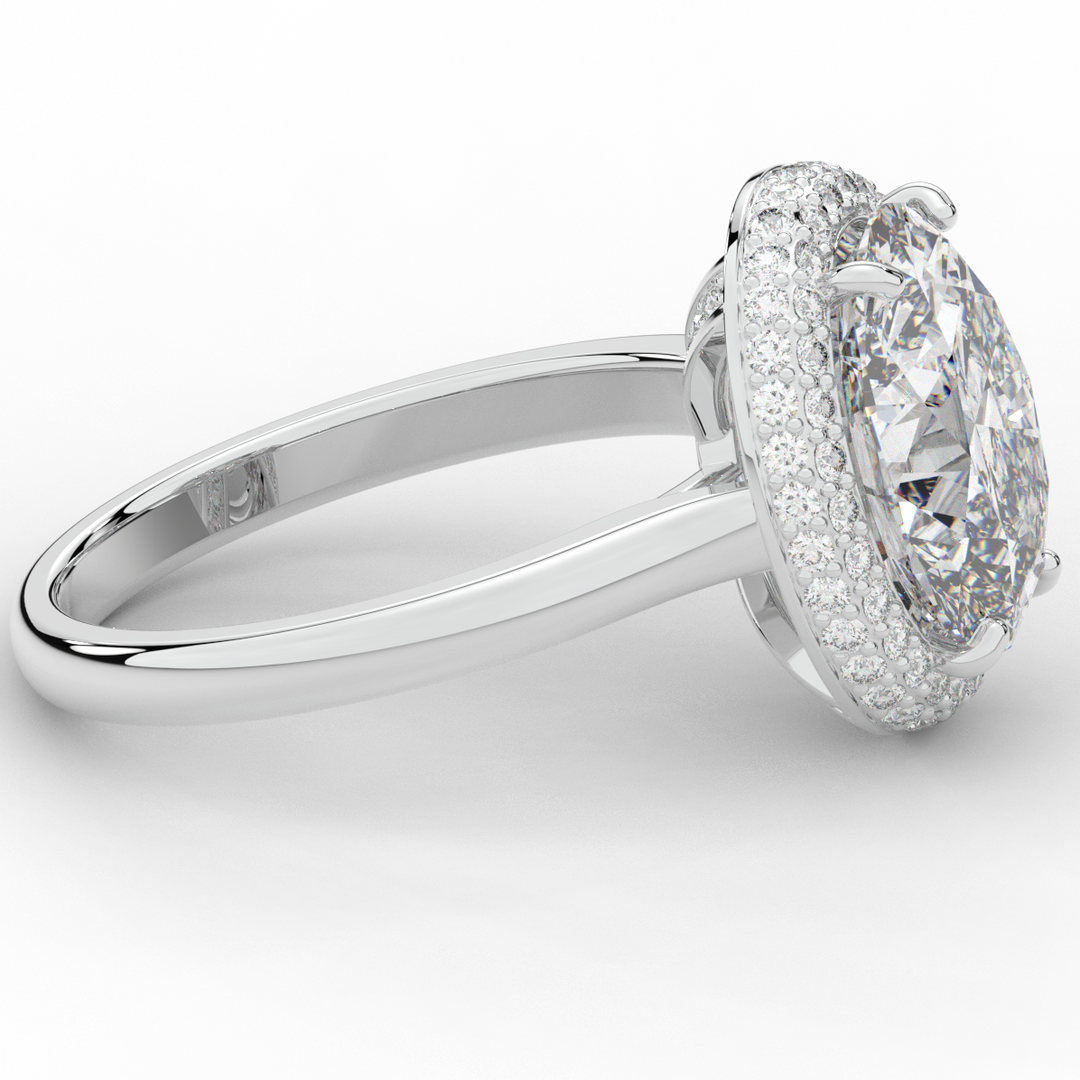 4.40CT.TW OVAL LAB DIAMOND HALO ENGAGEMENT RING