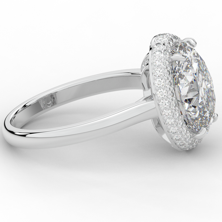 4.40CT.TW OVAL LAB DIAMOND HALO ENGAGEMENT RING