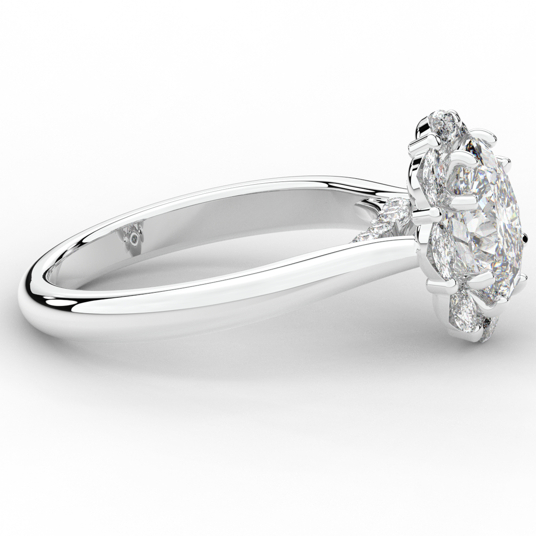 1.90CT.TW OVAL LAB DIAMOND HALO ENGAGEMENT RING