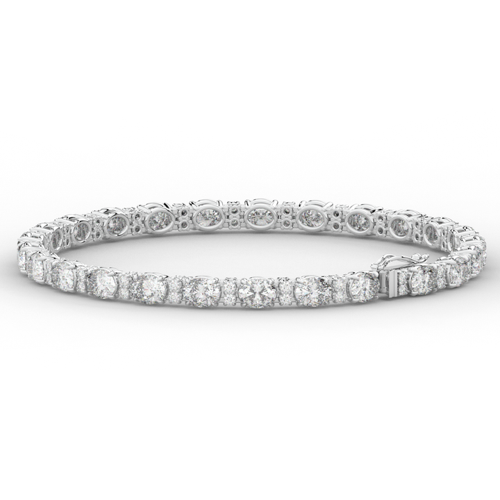 9.25CT.TW OVAL AND ROUND LAB DIAMOND TENNIS BRACELET - Nazarelle