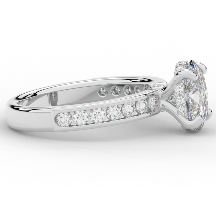 1.95CT.TW OVAL LAB DIAMOND UNDERHALO ENGAGEMENT RING