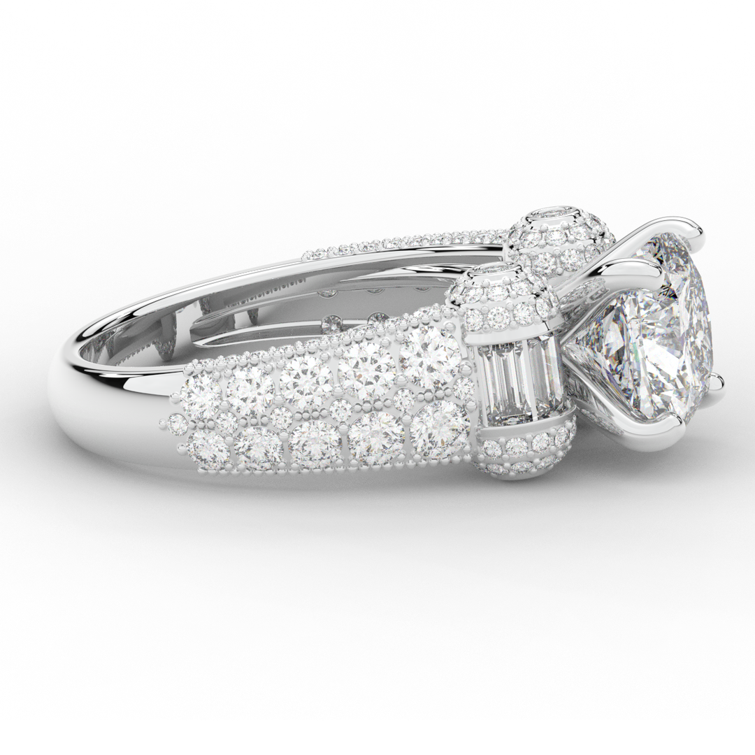 4.75CT.TW CUSHION LAB DIAMOND ENGAGEMENT RING