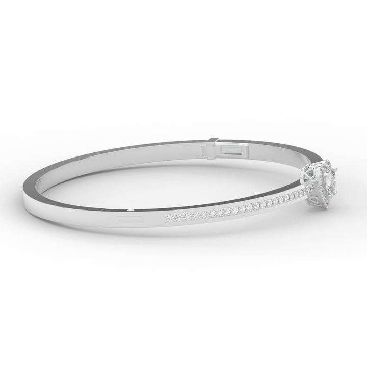 1.65CT.TW HEART AND ROUND LAB DIAMOND  BANGLE