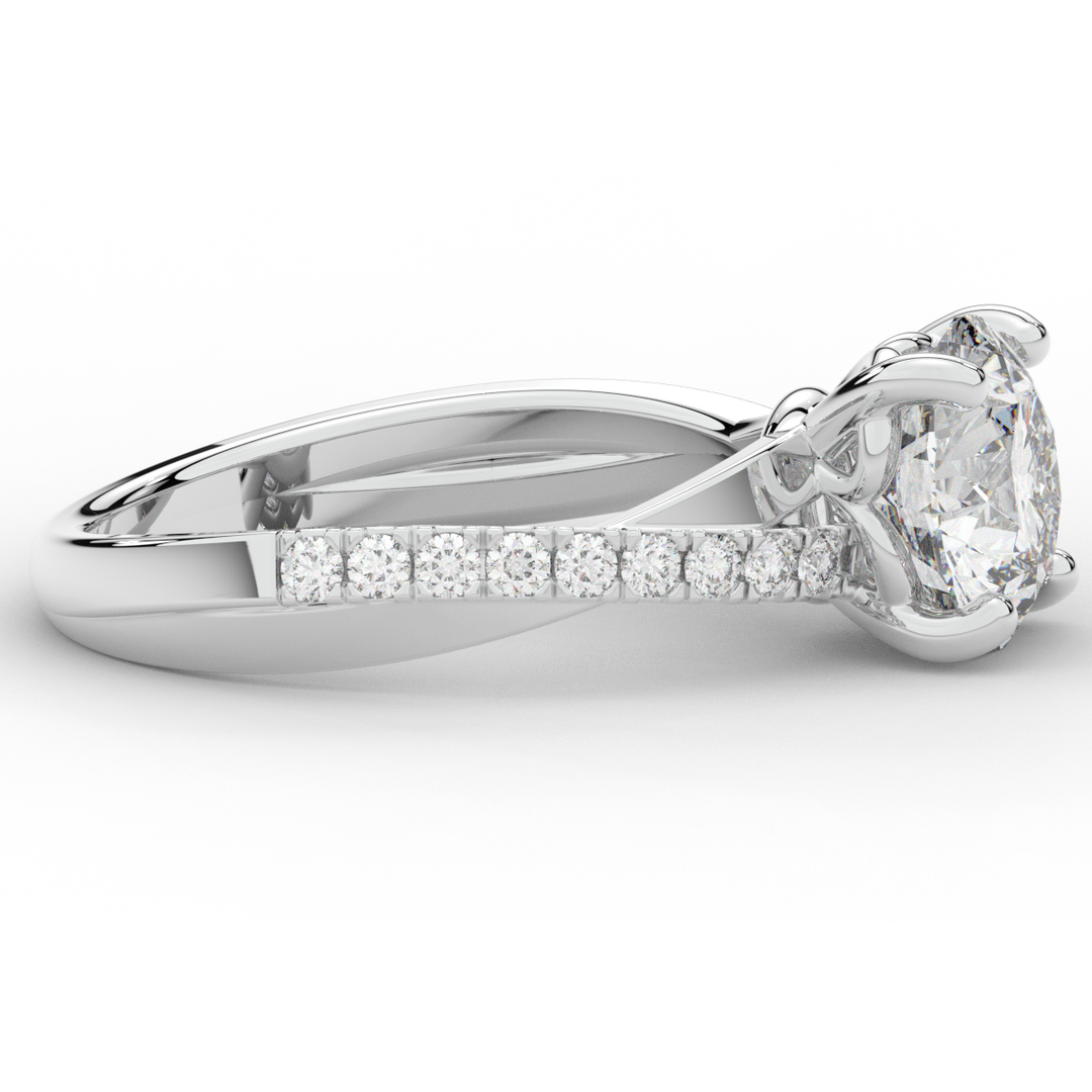 2.20CT.TW ROUND LAB DIAMOND TWISTBAND ENGAGEMENT RING