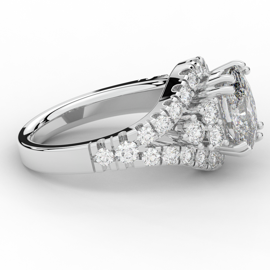 3.10CT.TW CUSHION LAB DIAMOND HALO ENGAGEMENT RING