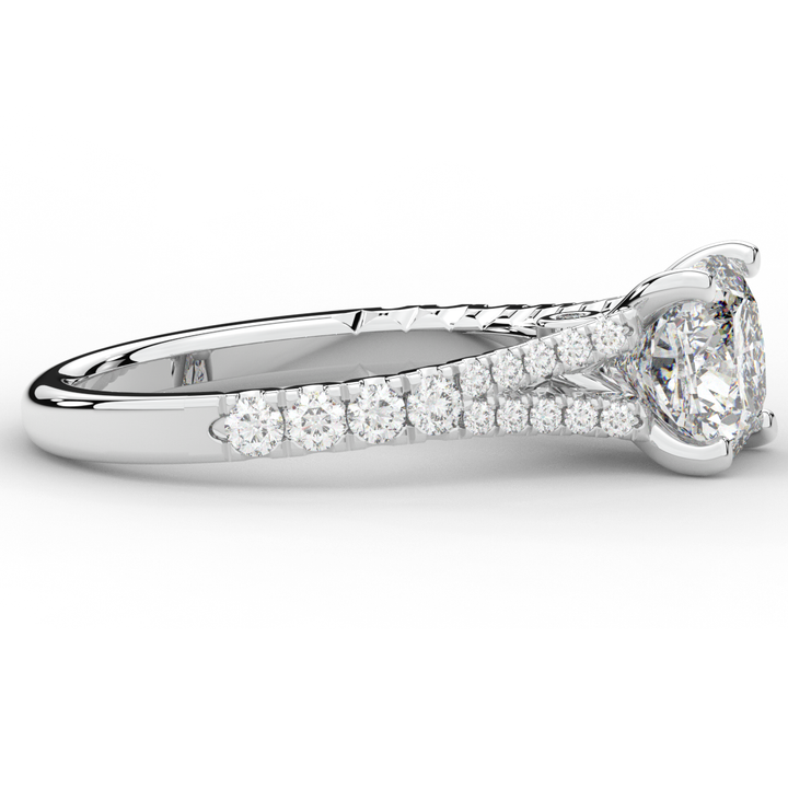 2.45CT.TW CUSHION LAB DIAMOND ENGAGEMENT RING