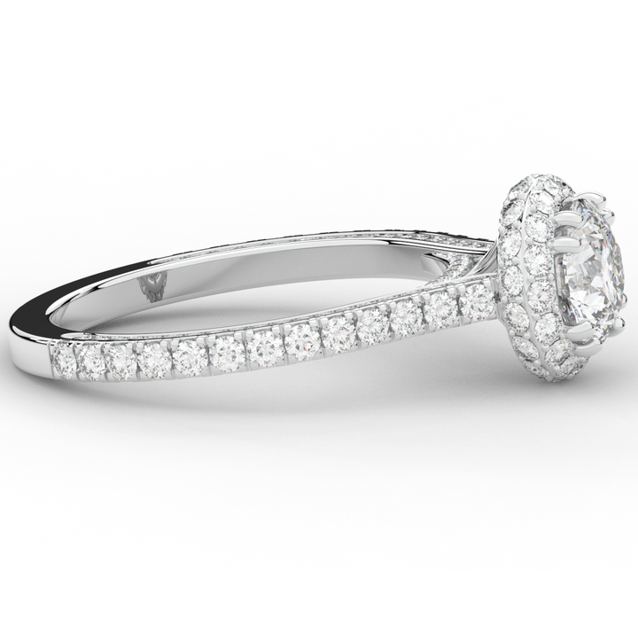 1.90CT.TW ROUND LAB DIAMOND HALO ENGAGEMENT RING