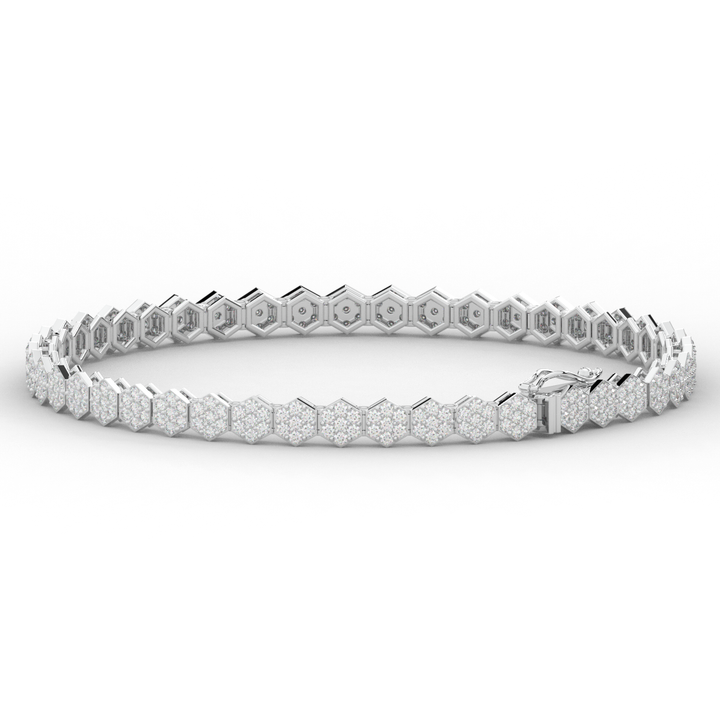 2.50CT.TW ROUND LAB DIAMOND CLUSTER TENNIS BRACELET - Nazarelle