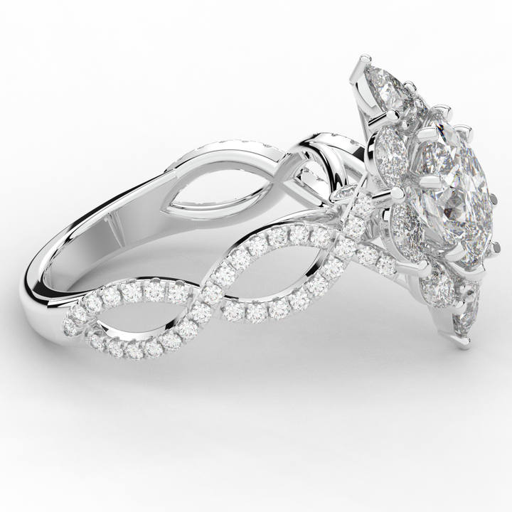 3.00CT.TW OVAL LAB DIAMOND HALO ENGAGEMENT RING