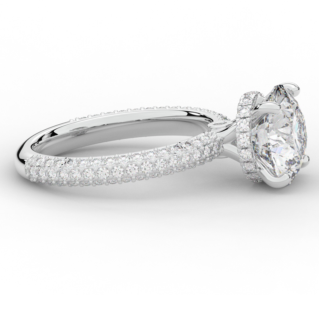 3.60CT.TW ROUND LAB DIAMOND SOLITAIRE ENGAGEMENT RING