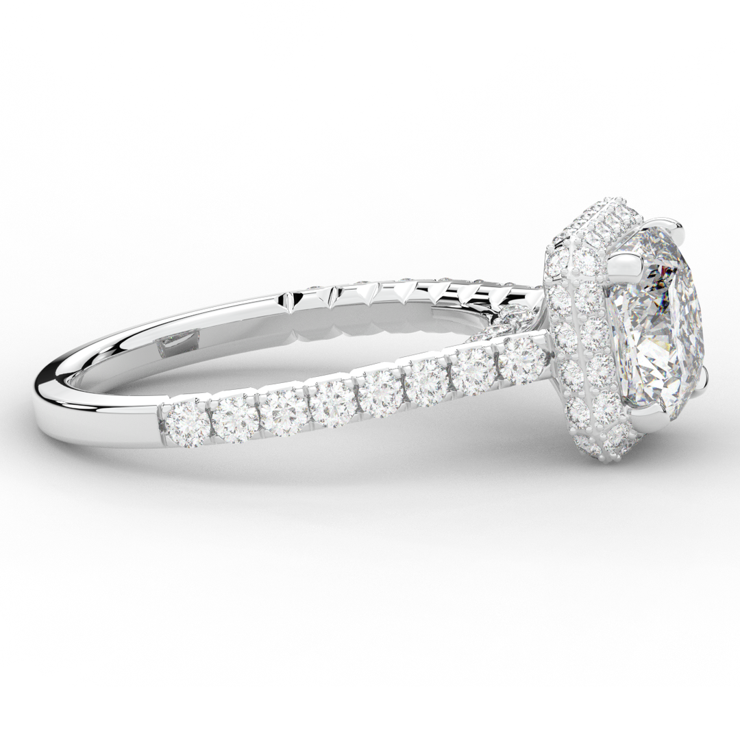 2.75CT.TW CUSHION LAB DIAMOND HALO ENGAGEMENT RING