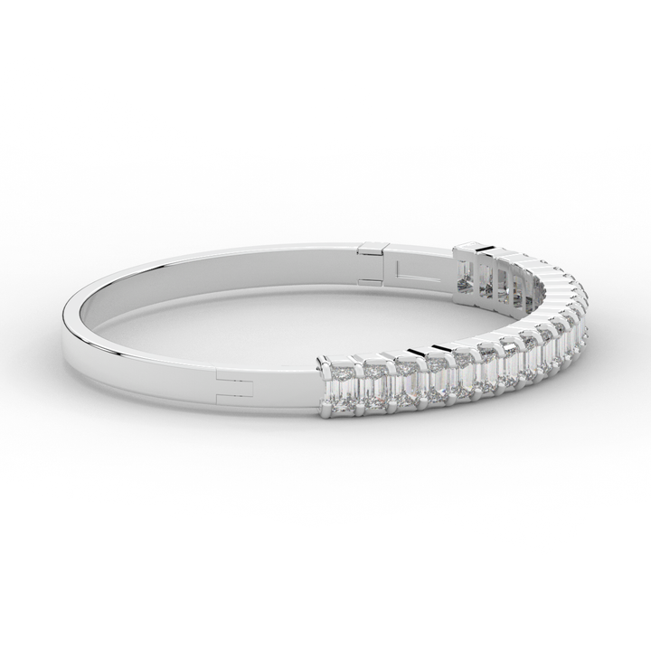 6.50CT.TW EMERALD CUT LAB DIAMOND BANGLE