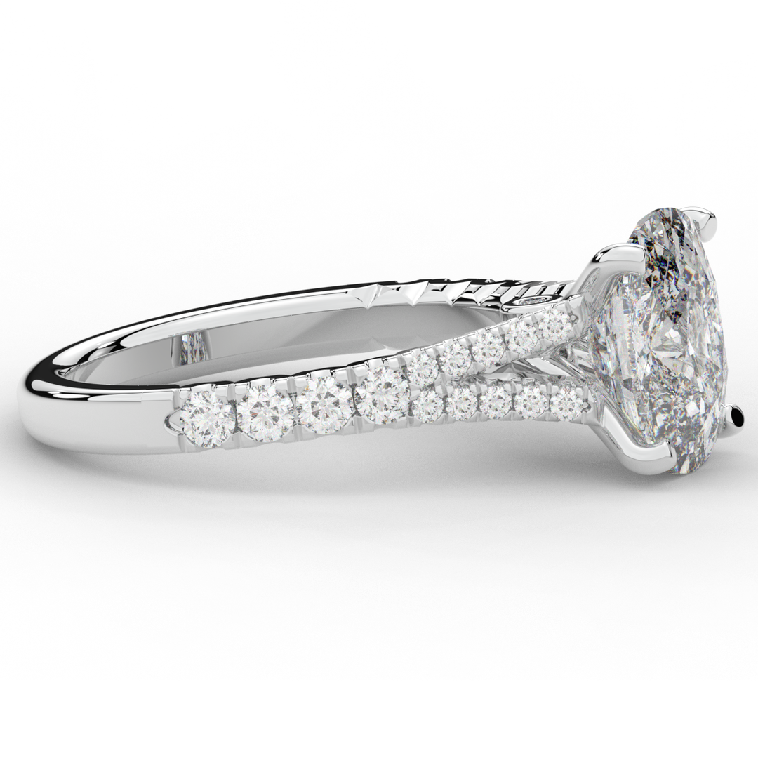 3.45CT.TW CUSHION LAB DIAMOND ENGAGEMENT RING