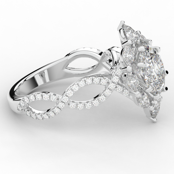 3.00CT.TW OVAL LAB DIAMOND HALO ENGAGEMENT RING