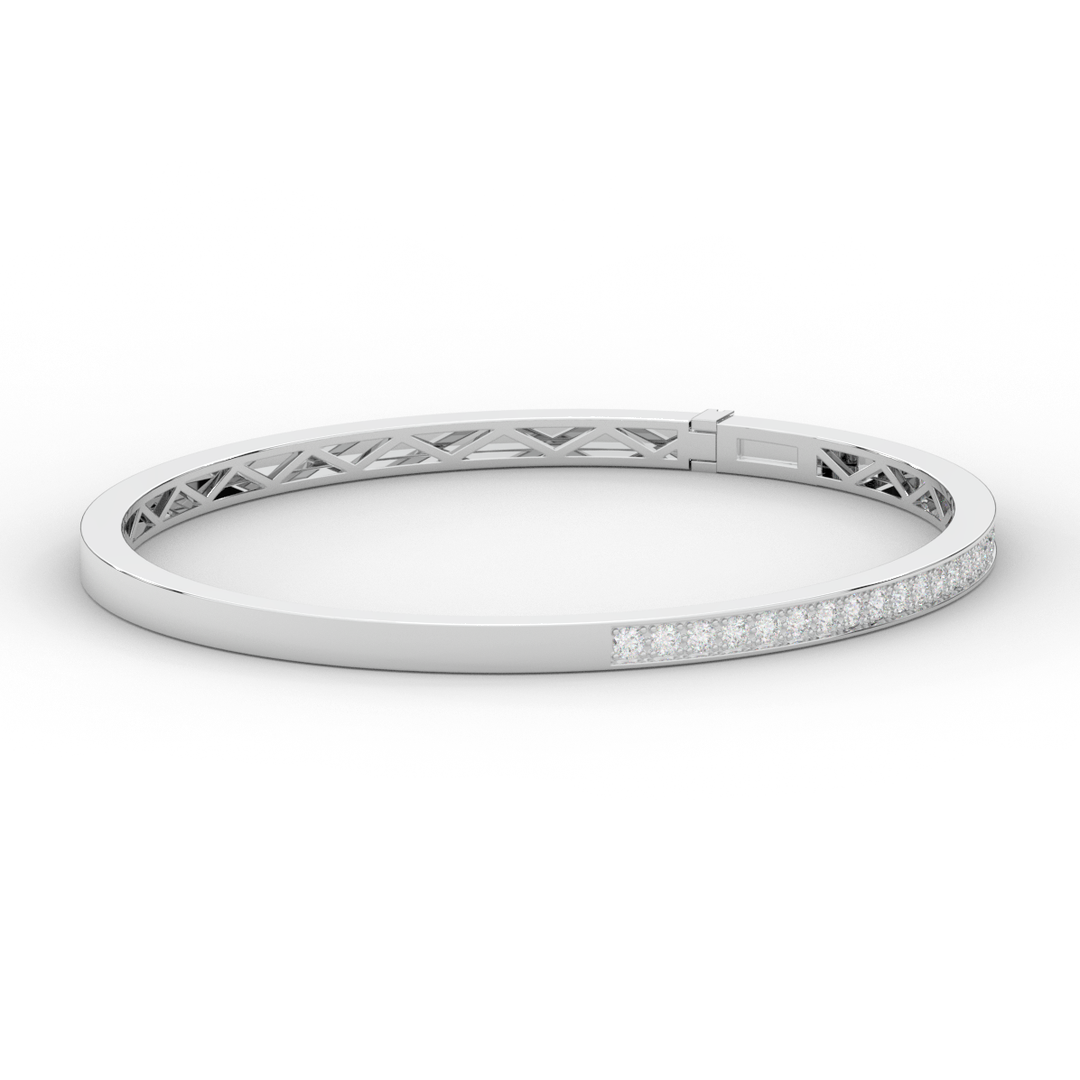 0.90CT.TW ROUND LAB DIAMOND BANGLE