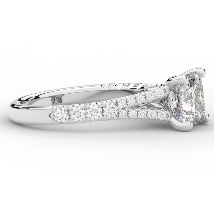 2.45CT.TW PRINCESS LAB DIAMOND ENGAGEMENT RING