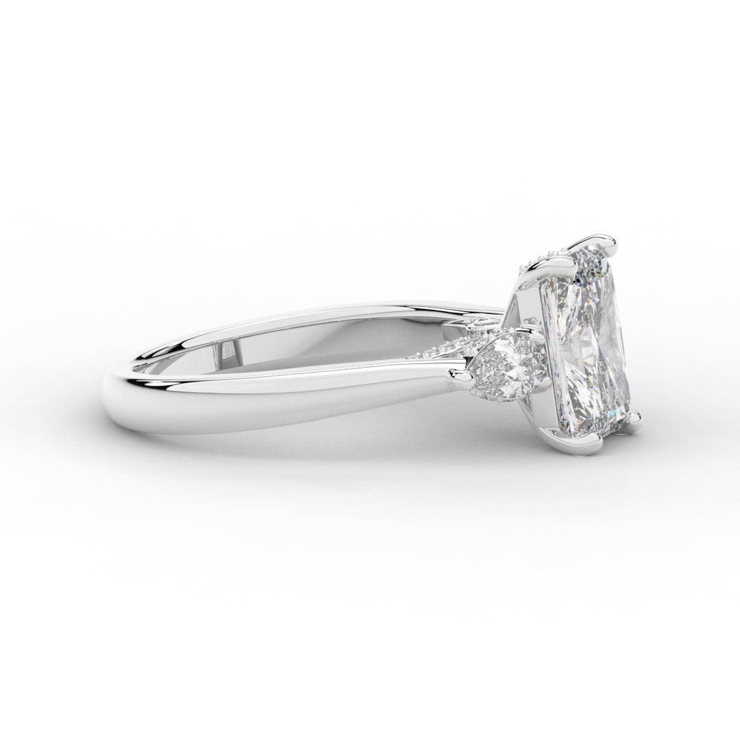 2.40CT.TW RADIANT LAB DIAMOND 3 STONE ENGAGEMENT RING