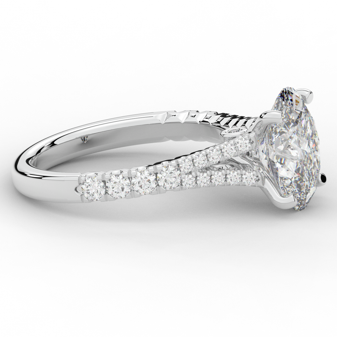 3.45CT.TW OVAL LAB DIAMOND ENGAGEMENT RING