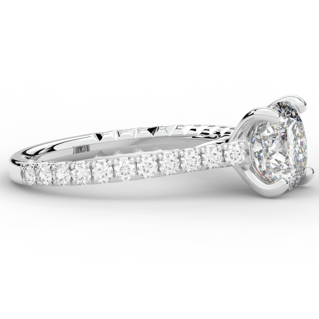 2.40CT.TW CUSHION LAB DIAMOND ENGAGEMENT RING