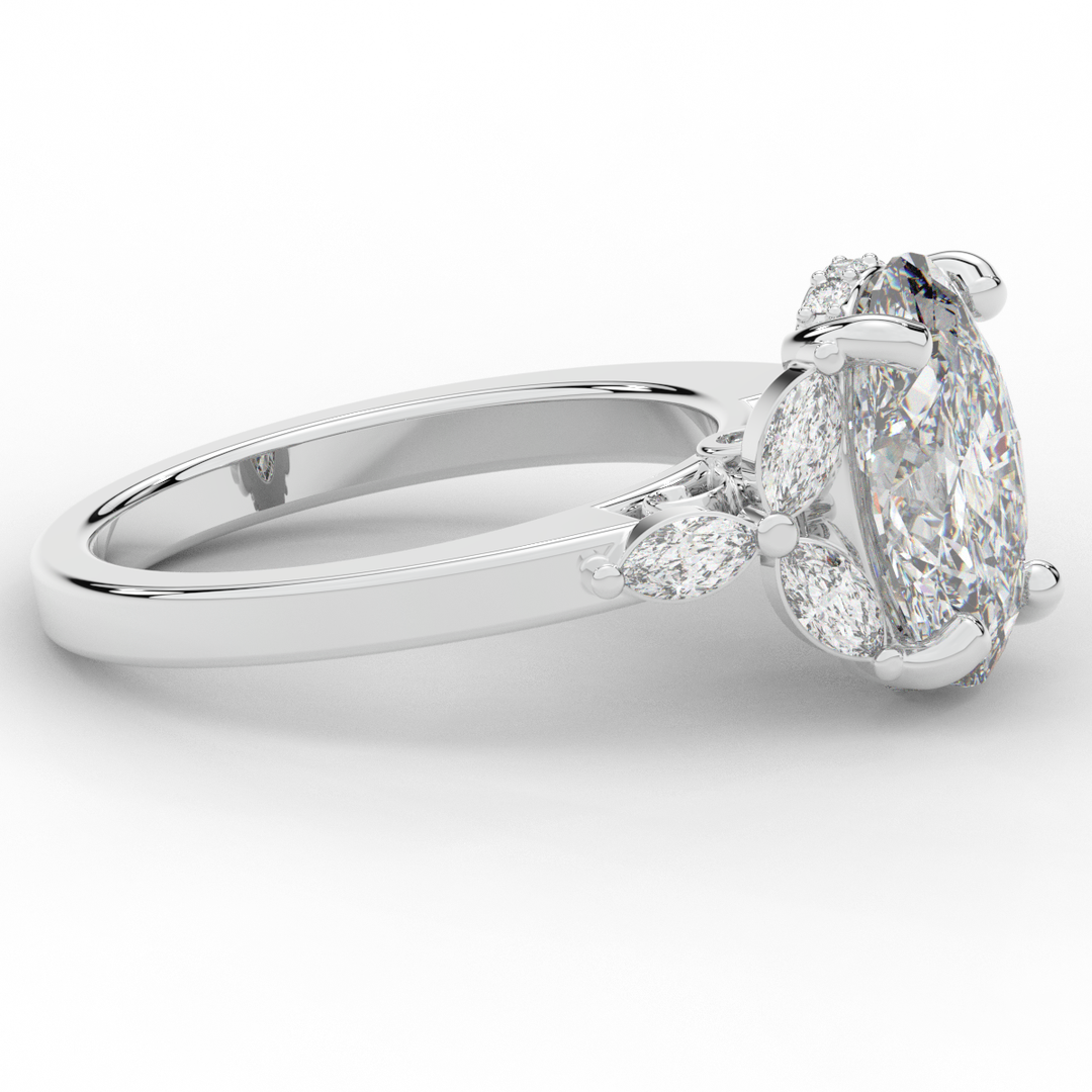 2.85CT.TW OVAL LAB DIAMOND ENGAGEMENT RING